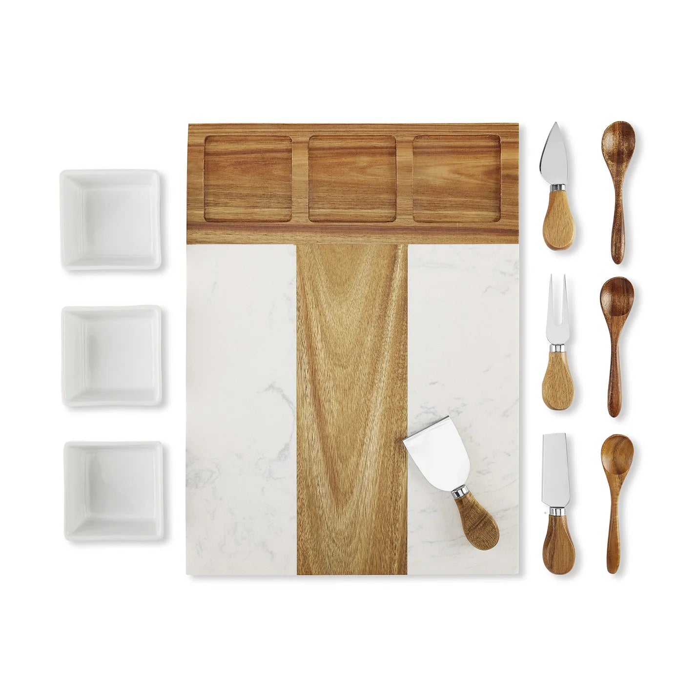 Personalized Marble Charcuterie Board - 11 Piece Set