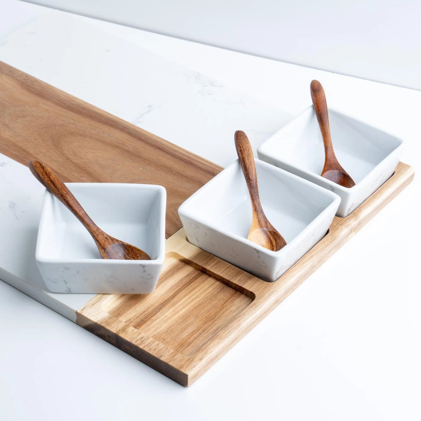 Personalized Marble Charcuterie Board - 11 Piece Set