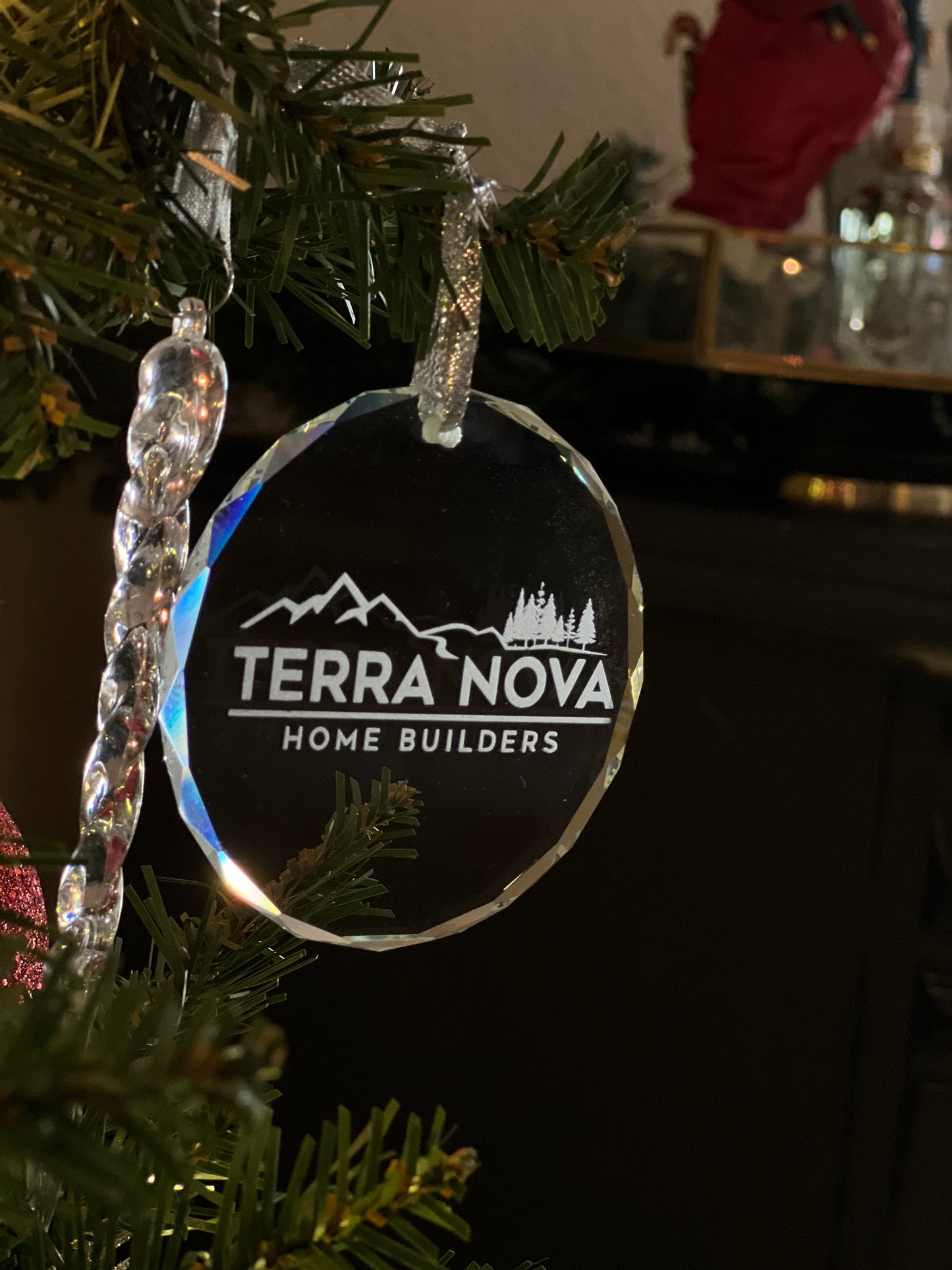 3" Crystal Round Faceted Ornament