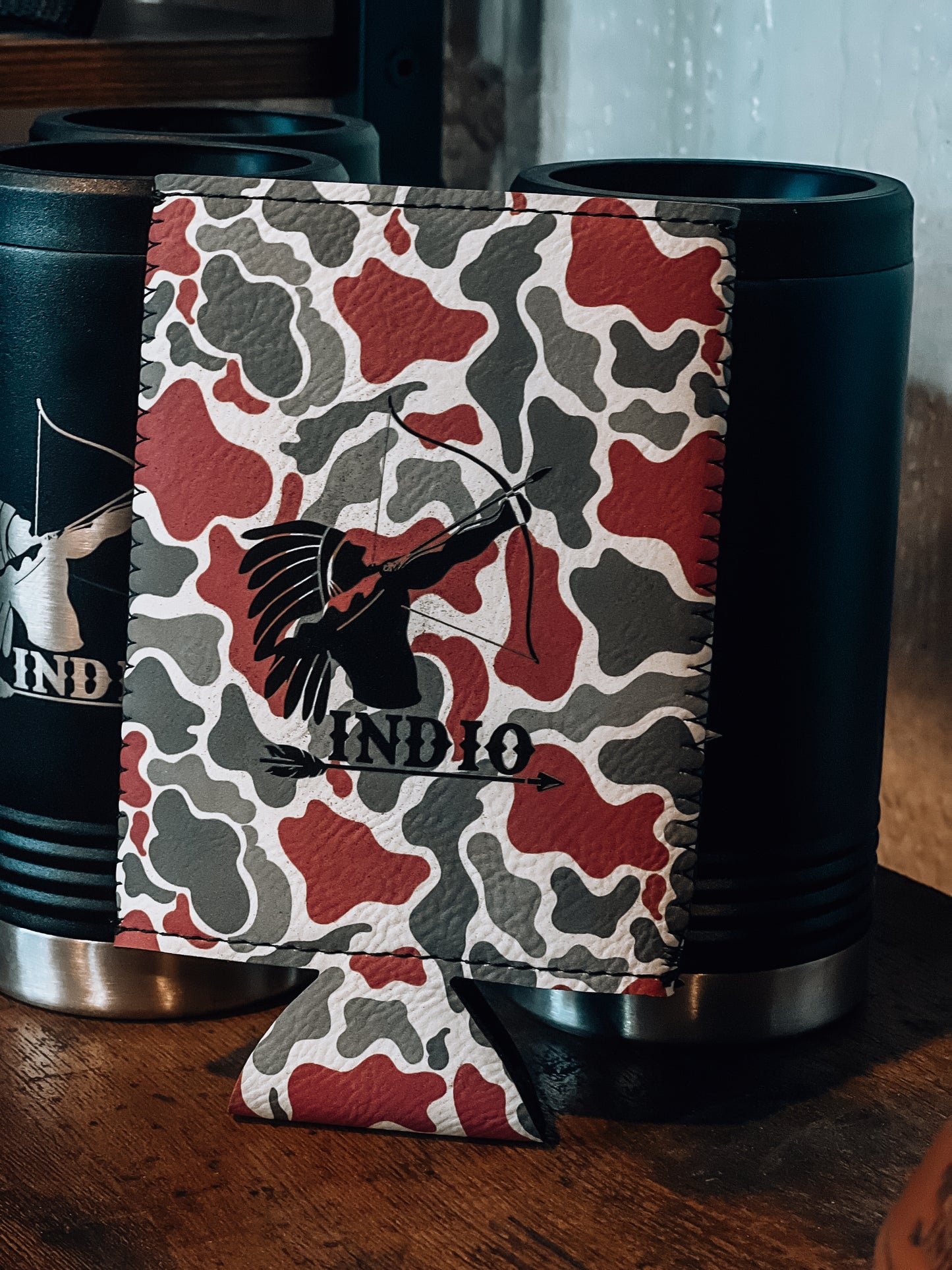 Heritage Collection Leather Koozie, Set of 5