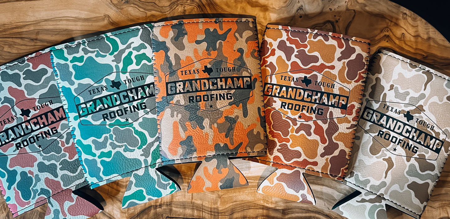 Heritage Collection Leather Koozie, Set of 5