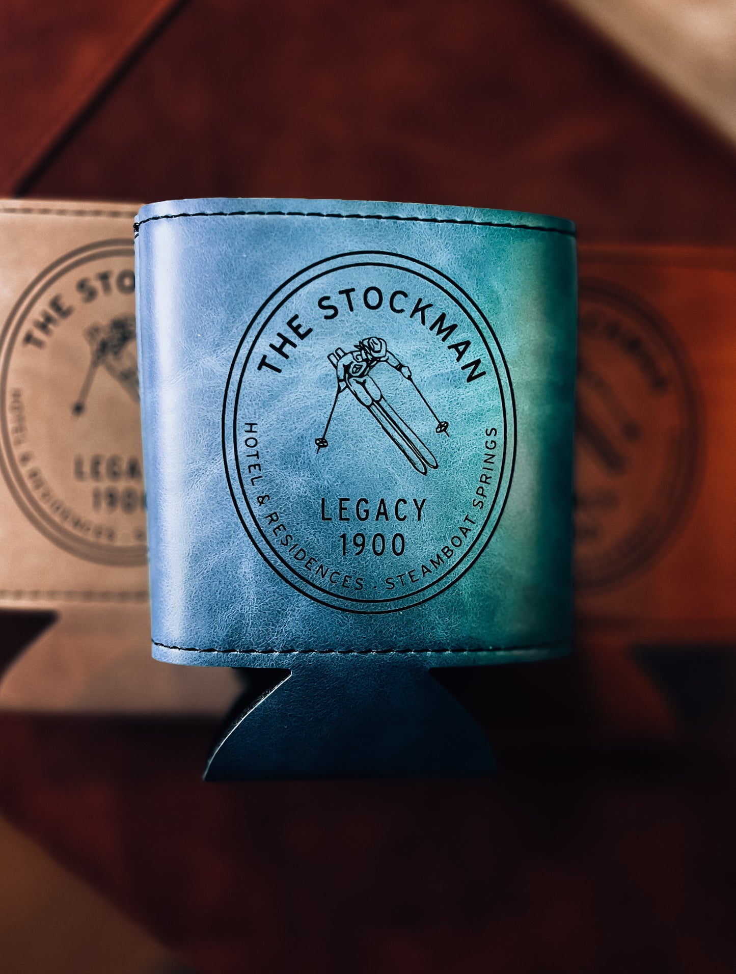 Heritage Collection Leather Koozie, Set of 5