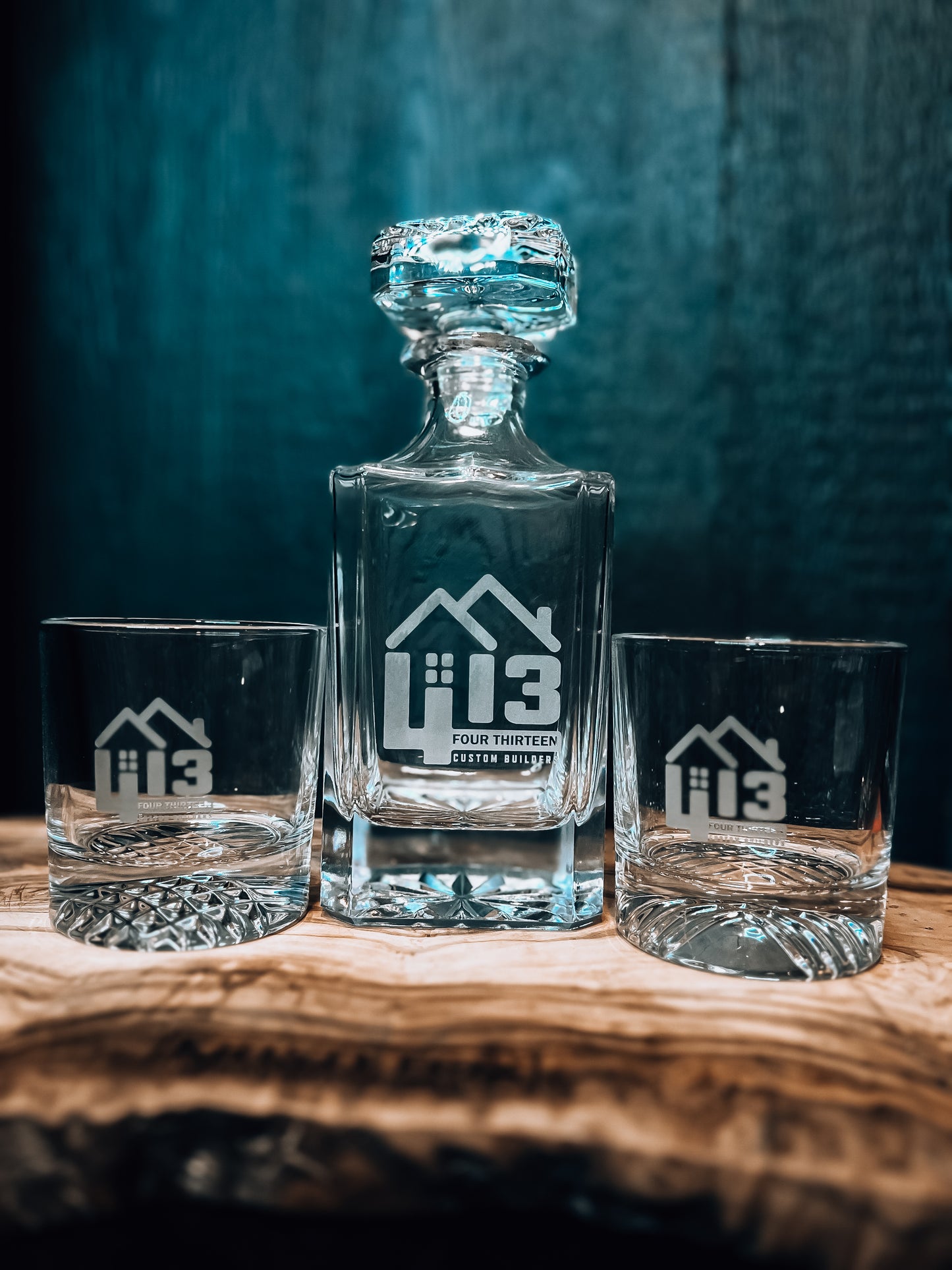 Personalized Whiskey Decanter with Rocks Glasses