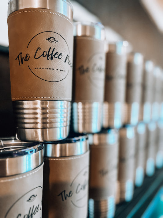 20 oz. Leather Wrapped Tumbler with Clear Lid