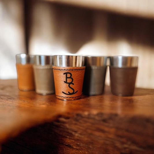 Leather Wrapped Shot Glass