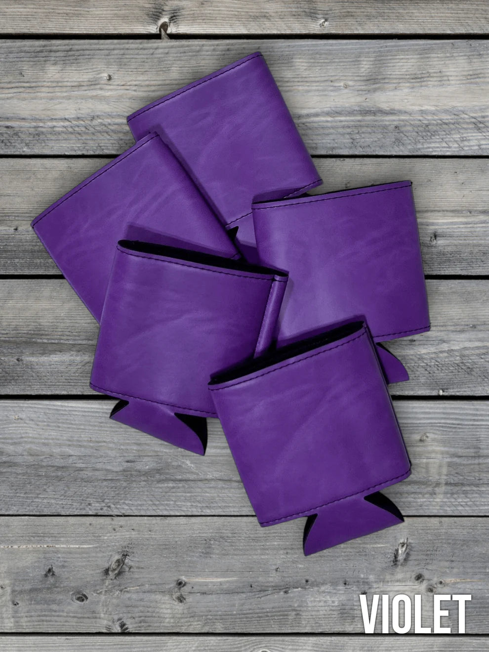 Heritage Collection Leather Koozie, Set of 5