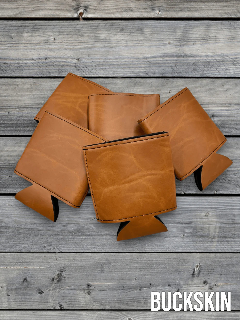 Heritage Collection Leather Koozie, Set of 5