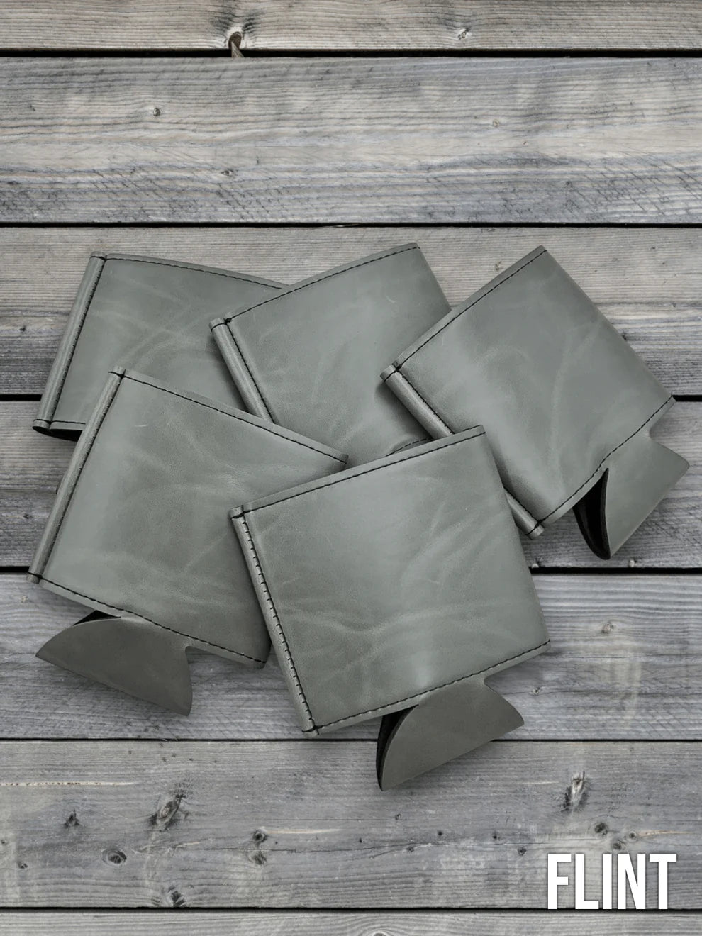 Heritage Collection Leather Koozie, Set of 5