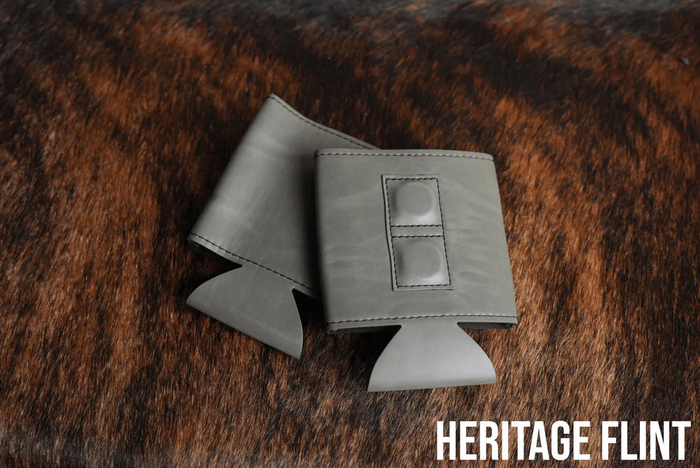 Heritage Collection Magnetic Leather Koozie - Set of 5
