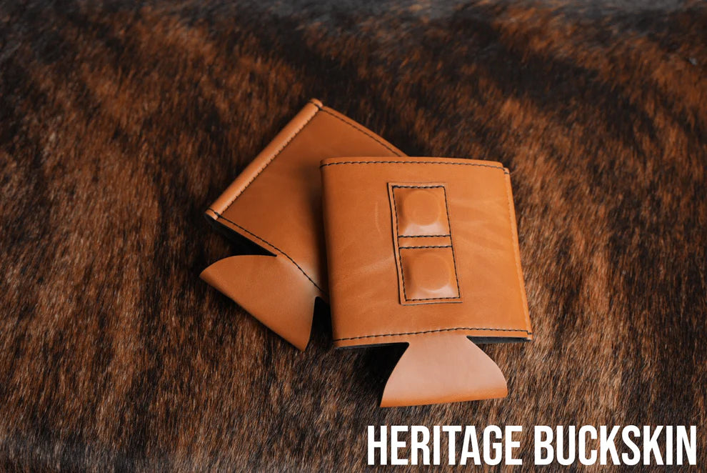 Heritage Collection Magnetic Leather Koozie - Set of 5