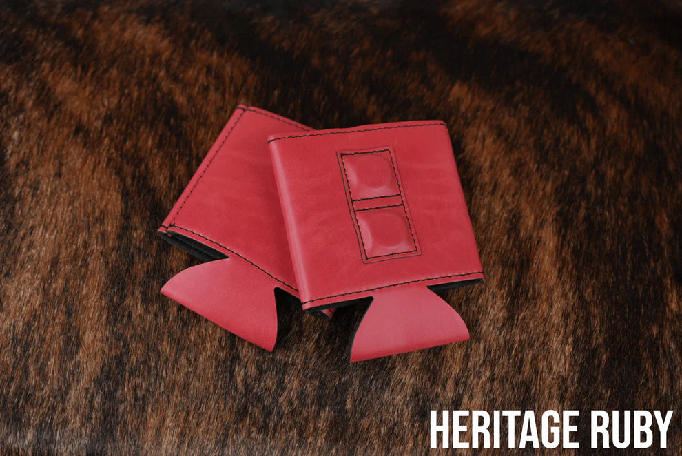 Heritage Collection Magnetic Leather Koozie - Set of 5