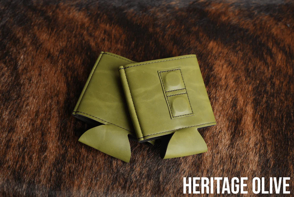 Heritage Collection Magnetic Leather Koozie - Set of 5