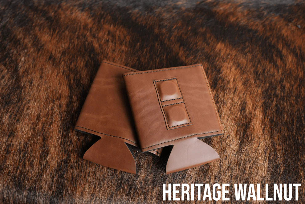 Heritage Collection Magnetic Leather Koozie - Set of 5