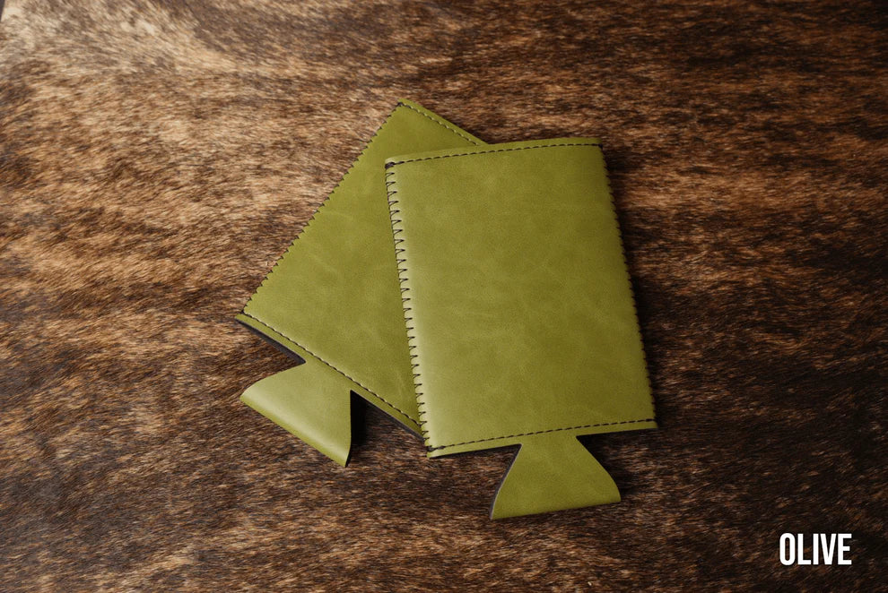 Heritage Collection Slim Leather Koozie, Set of 5