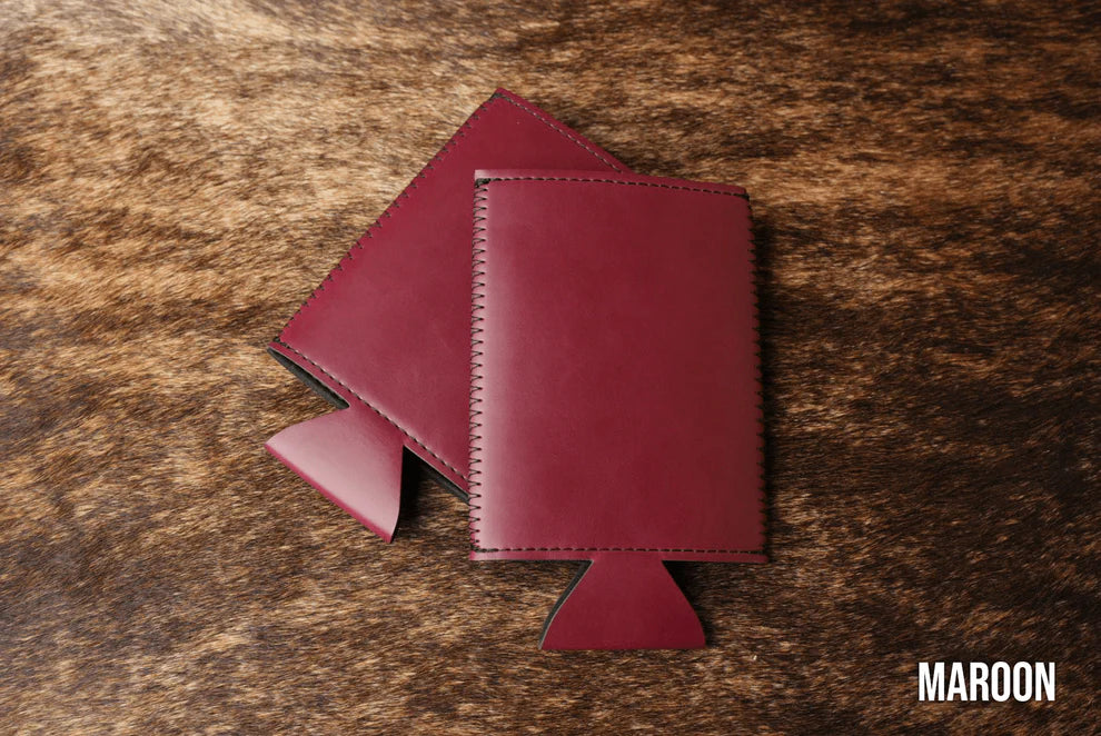 Heritage Collection Slim Leather Koozie, Set of 5