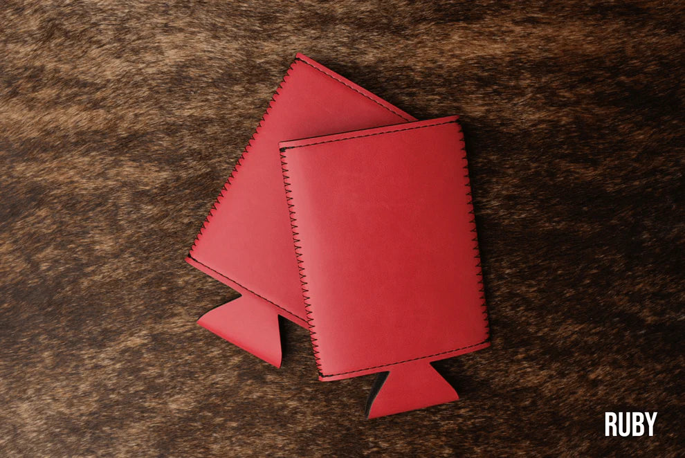 Heritage Collection Slim Leather Koozie, Set of 5