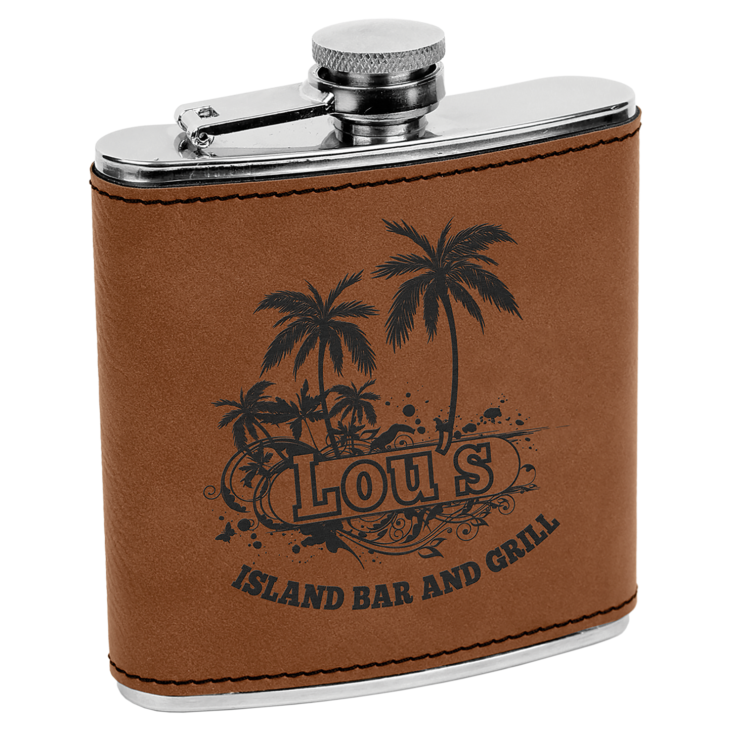 Personalized Leather Flask
