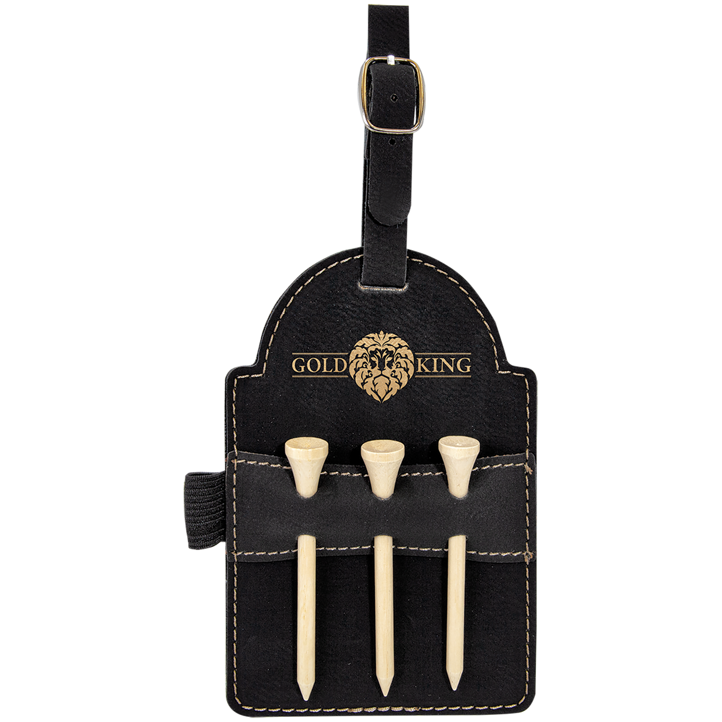 Golf Bag Tag with 3 Wooden Tees