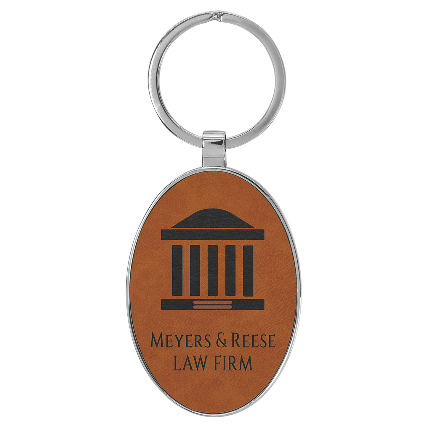 Personalized Oval Keychain with Metal Edge