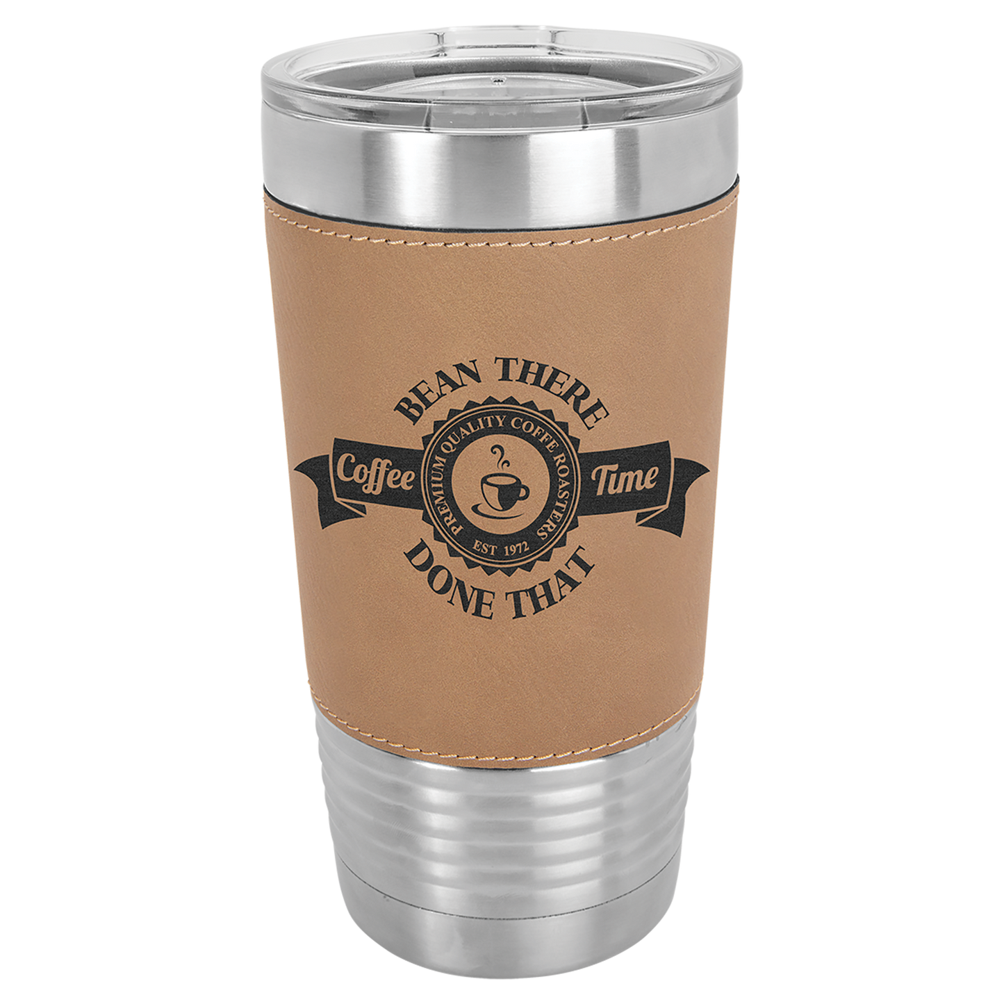 20 oz. Leather Wrapped Tumbler with Clear Lid